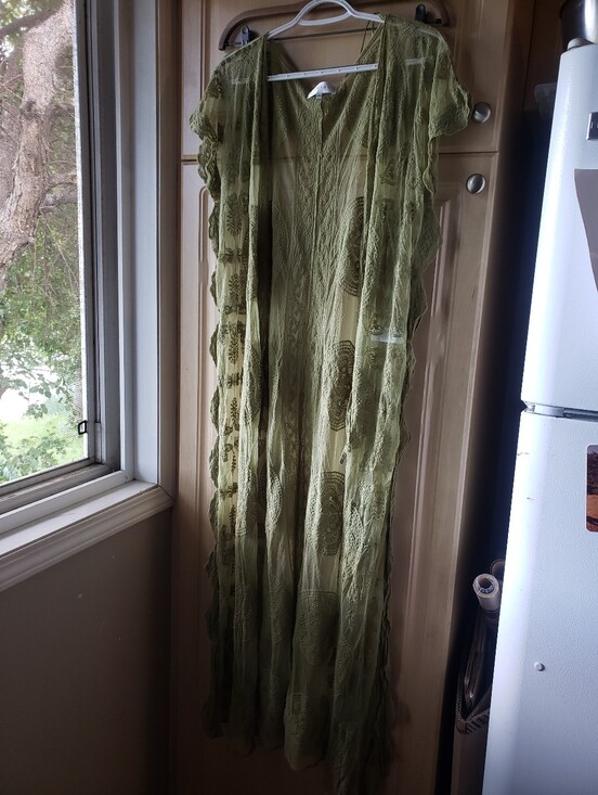 Other - Olive Green Sheer Textured Swim Cover